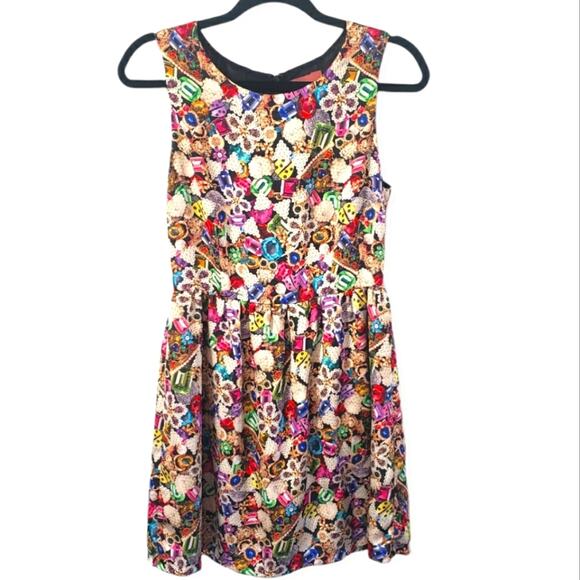 I. Madeline Women's Sleeveless Jewel Print Mini Dress Size Small - Picture 2 of 7